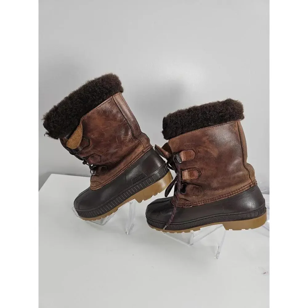 Sorel Winter Waterproof Leather and Rubber Boots with Fleece Lining